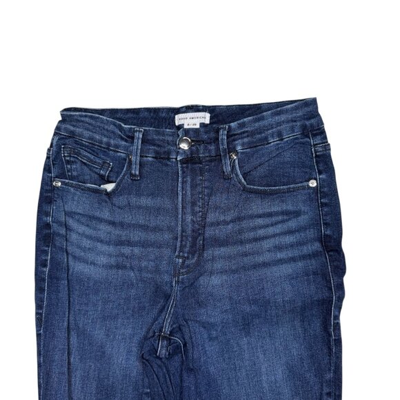 Good American mid rise Good Legs Skinny Jeans 8 dark wash - Picture 4 of 10